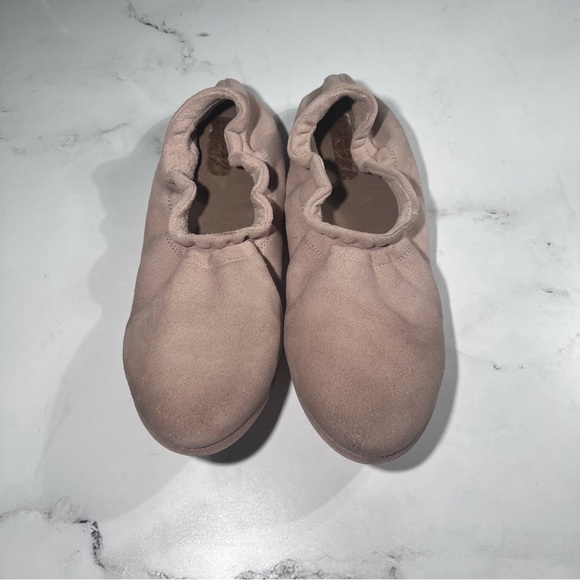 Marsell Elastic Suede Upper Slip On Light Pink Ballerina Flats - Picture 2 of 9